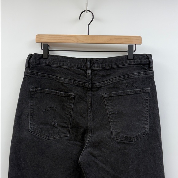 Free People We the Free Bren Relaxed High Rise Jeans Black Distressed Denim 30 - Picture 7 of 10